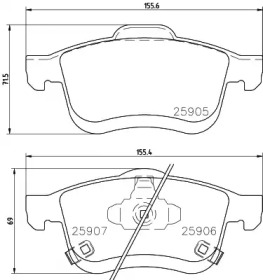 HELLA PAGID 8db355021801 -  Комплект тормозных колодок, дисковый тормоз